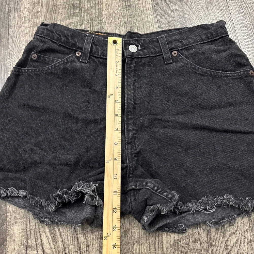 Vintage Levi’s 967 Black Cutoff Denim Orange Tab Shorts Relaxed Fit